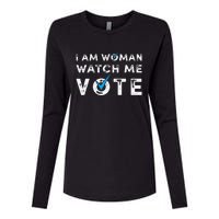 I Am Woman Watch Me Vote Vintage Womens Cotton Relaxed Long Sleeve T-Shirt