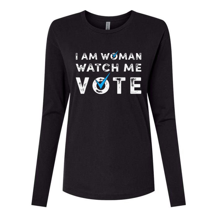 I Am Woman Watch Me Vote Vintage Womens Cotton Relaxed Long Sleeve T-Shirt