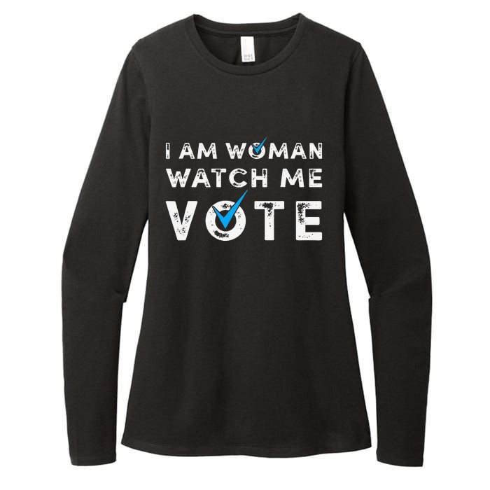 I Am Woman Watch Me Vote Vintage Womens CVC Long Sleeve Shirt