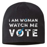 I Am Woman Watch Me Vote Vintage Sustainable Beanie