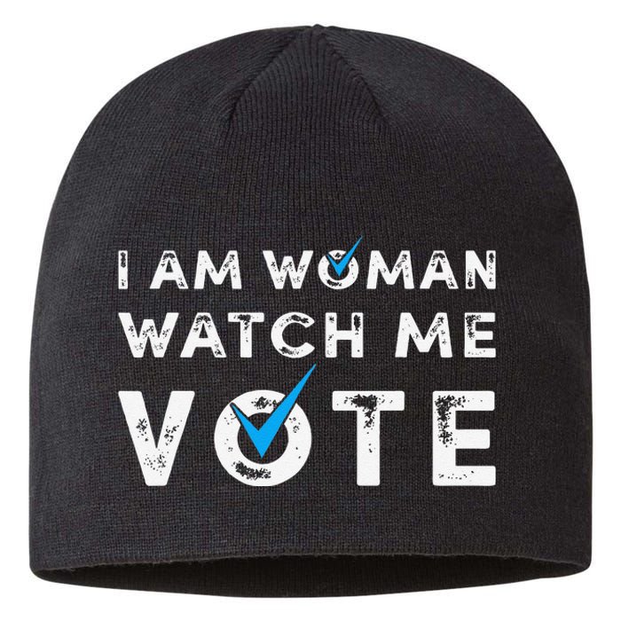 I Am Woman Watch Me Vote Vintage Sustainable Beanie