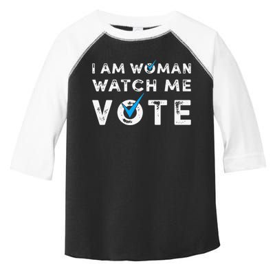 I Am Woman Watch Me Vote Vintage Toddler Fine Jersey T-Shirt