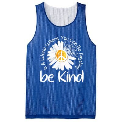 In A World Where You Can Be Anything Be Kind Peace Sign Cute Gift Mesh Reversible Basketball Jersey Tank