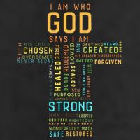 I Am Who God Says I Am Christian Faith Religious 7 Panel Mesh Trucker Snapback Hat