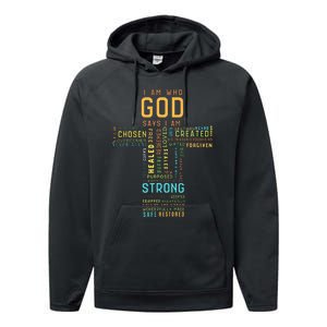 I Am Who God Says I Am Christian Faith Religious Performance Fleece Hoodie