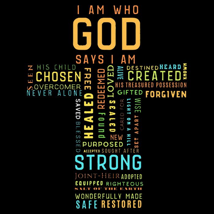 I Am Who God Says I Am Christian Faith Religious Cooling Performance Crew T-Shirt