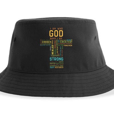 I Am Who God Says I Am Christian Faith Religious Sustainable Bucket Hat