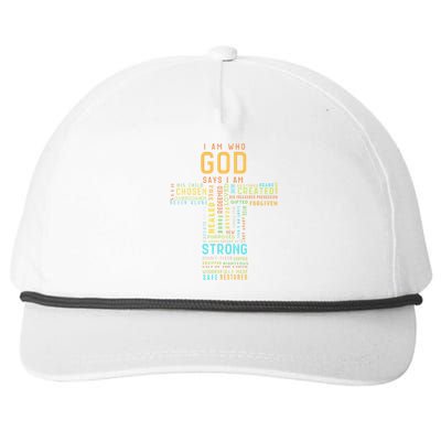 I Am Who God Says I Am Christian Faith Religious Snapback Five-Panel Rope Hat