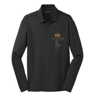 I Am Who God Says I Am Christian Faith Religious Silk Touch Performance Long Sleeve Polo