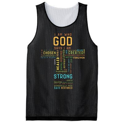 I Am Who God Says I Am Christian Faith Religious Mesh Reversible Basketball Jersey Tank