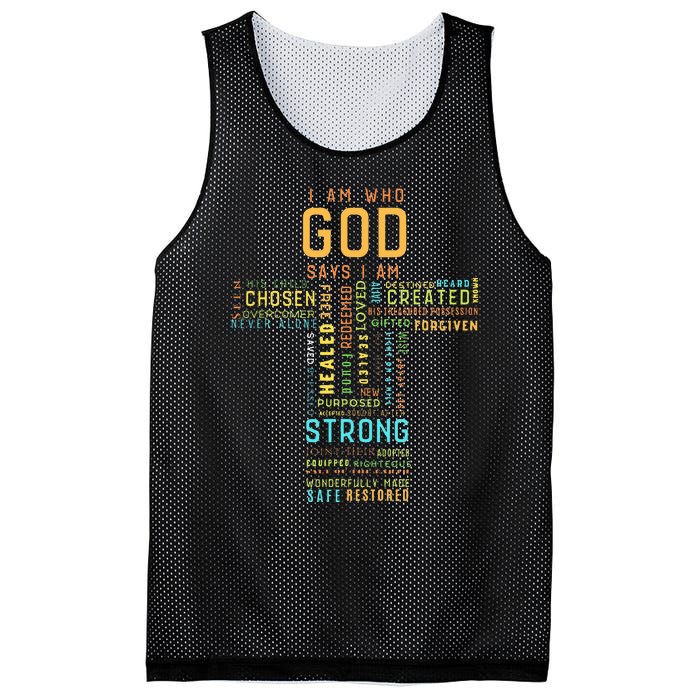 I Am Who God Says I Am Christian Faith Religious Mesh Reversible Basketball Jersey Tank