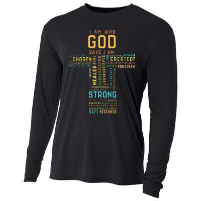 I Am Who God Says I Am Christian Faith Religious Cooling Performance Long Sleeve Crew