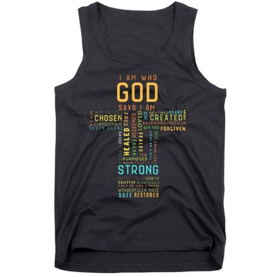 I Am Who God Says I Am Christian Faith Religious Tank Top