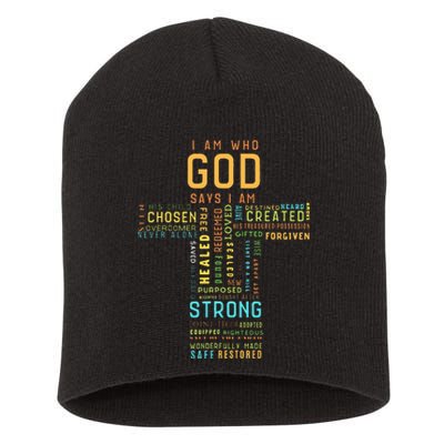 I Am Who God Says I Am Christian Faith Religious Short Acrylic Beanie