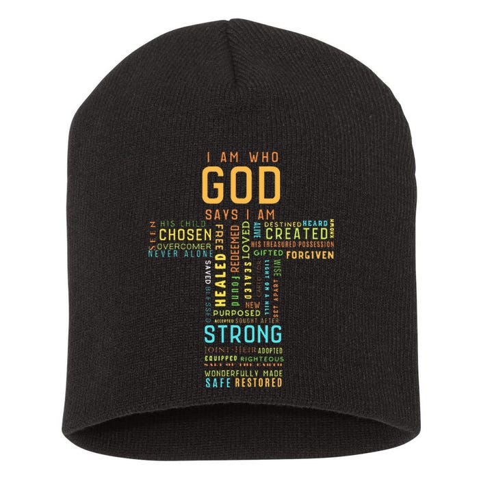 I Am Who God Says I Am Christian Faith Religious Short Acrylic Beanie