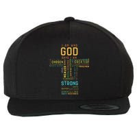 I Am Who God Says I Am Christian Faith Religious Wool Snapback Cap