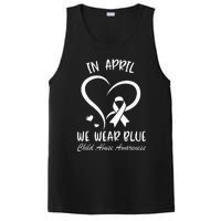 In April We Wear Blue Child Abuse Prevention Awareness Heart PosiCharge Competitor Tank