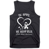 In April We Wear Blue Child Abuse Prevention Awareness Heart Tank Top