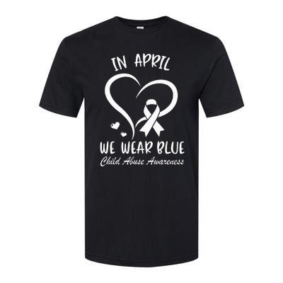 In April We Wear Blue Child Abuse Prevention Awareness Heart Softstyle CVC T-Shirt