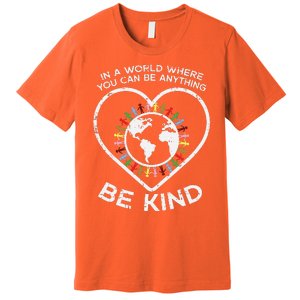 In A World Anything Be Kind Unity Day Orange Anti Bullying Premium T-Shirt