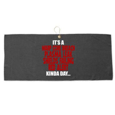 It's A Warp Core Plasma Leak Shield Funny Meme Large Microfiber Waffle Golf Towel