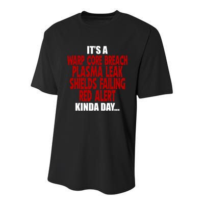 It's A Warp Core Plasma Leak Shield Funny Meme Youth Performance Sprint T-Shirt