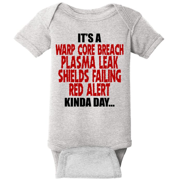 It's A Warp Core Plasma Leak Shield Funny Meme Baby Bodysuit