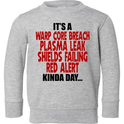 It's A Warp Core Plasma Leak Shield Funny Meme Toddler Sweatshirt