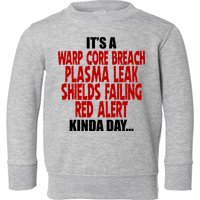 It's A Warp Core Plasma Leak Shield Funny Meme Toddler Sweatshirt