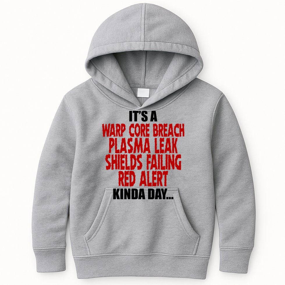 It's A Warp Core Plasma Leak Shield Funny Meme Kids Hoodie