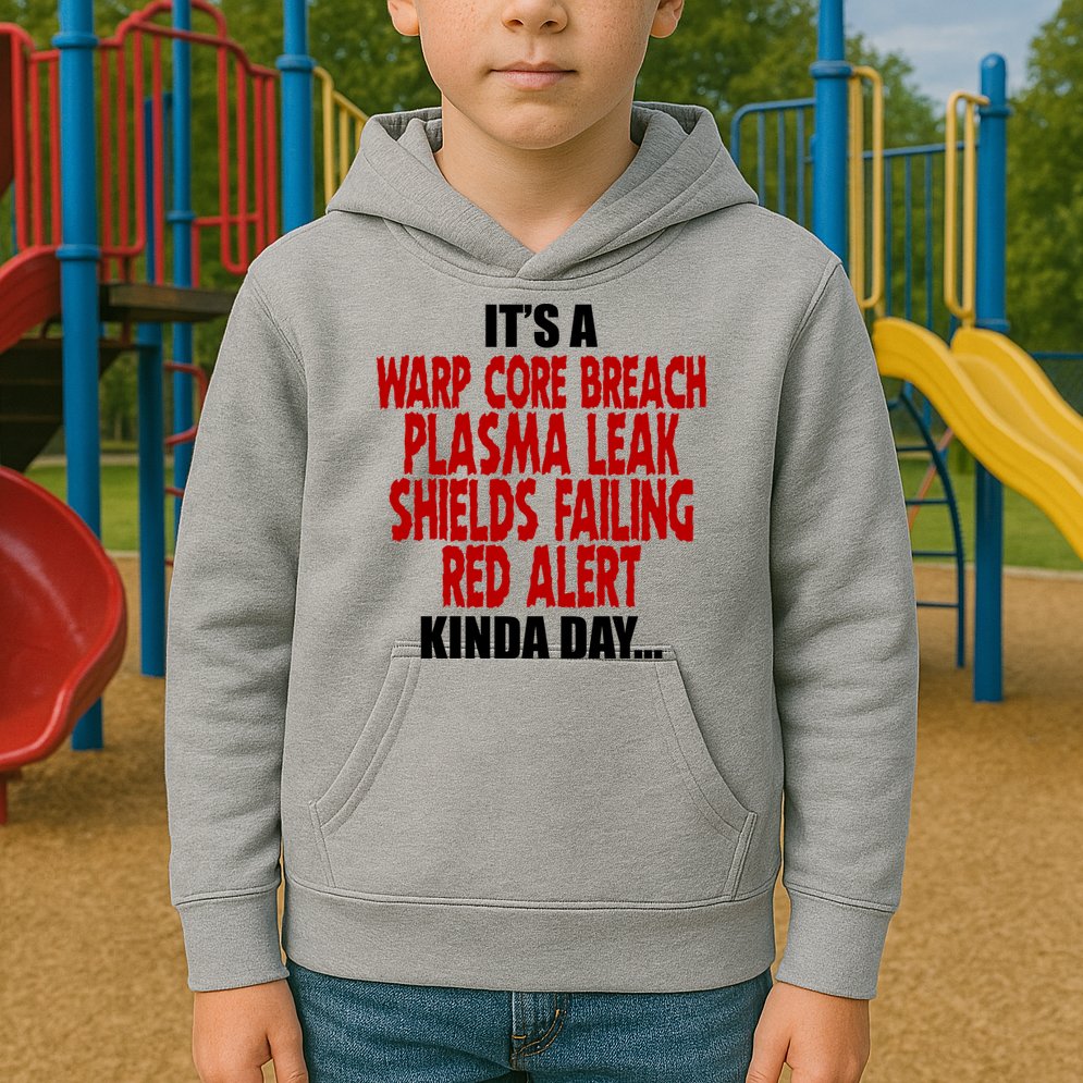 It's A Warp Core Plasma Leak Shield Funny Meme Kids Hoodie