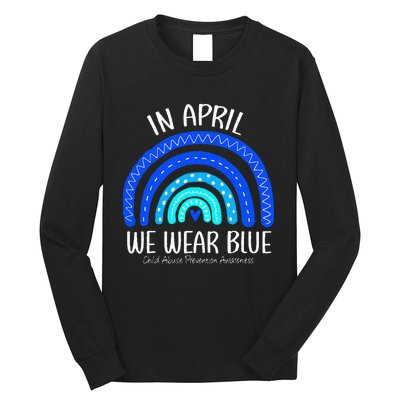 In April We Wear Blue Child Abuse Prevention Awareness Long Sleeve Shirt