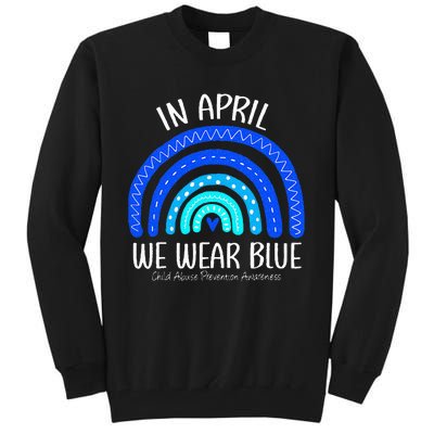 In April We Wear Blue Child Abuse Prevention Awareness Tall Sweatshirt