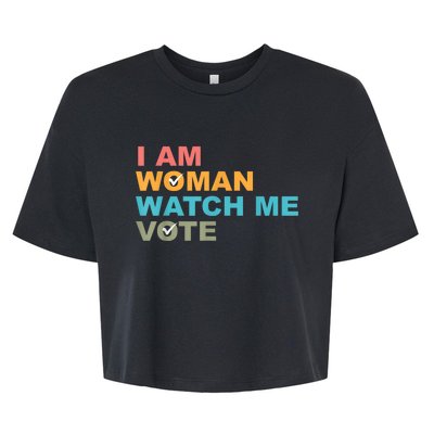 I Am Woman Watch Me Vote Bella+Canvas Jersey Crop Tee