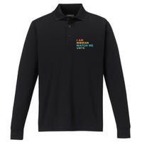 I Am Woman Watch Me Vote Performance Long Sleeve Polo