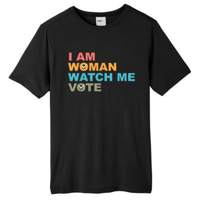 I Am Woman Watch Me Vote Tall Fusion ChromaSoft Performance T-Shirt