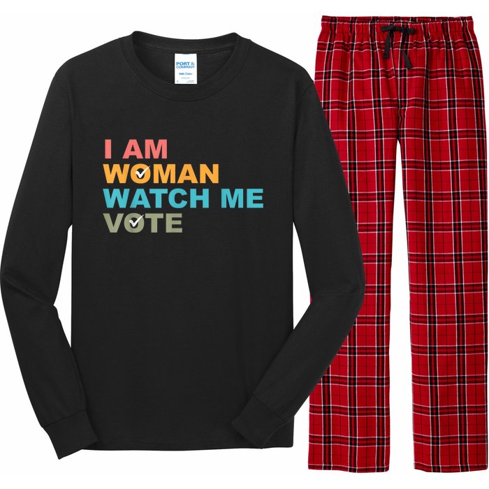 I Am Woman Watch Me Vote Long Sleeve Pajama Set