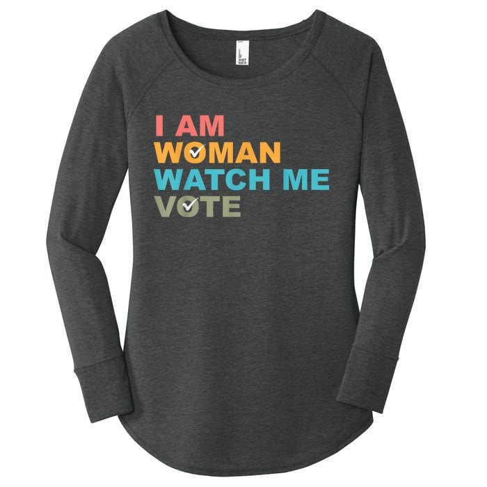 I Am Woman Watch Me Vote Women's Perfect Tri Tunic Long Sleeve Shirt