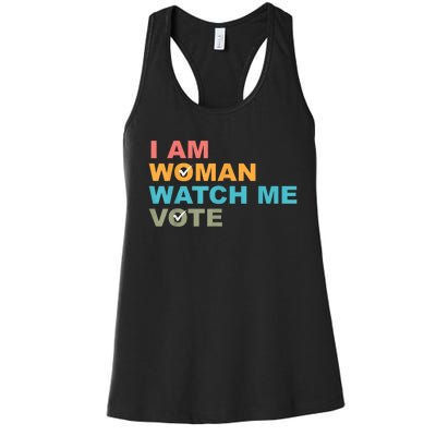 I Am Woman Watch Me Vote Women's Racerback Tank