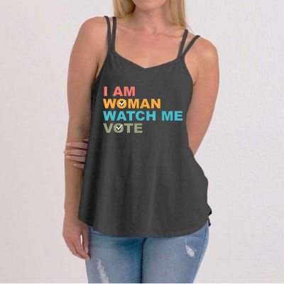 I Am Woman Watch Me Vote Women's Strappy Tank