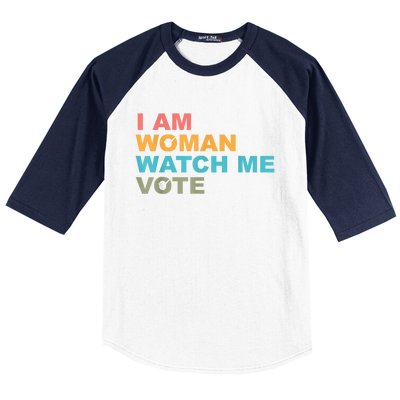 I Am Woman Watch Me Vote Baseball Sleeve Shirt