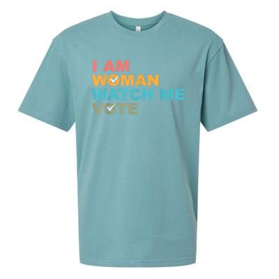 I Am Woman Watch Me Vote Sueded Cloud Jersey T-Shirt