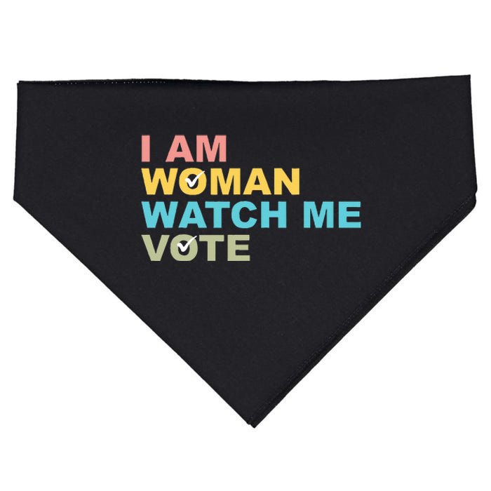 I Am Woman Watch Me Vote USA-Made Doggie Bandana