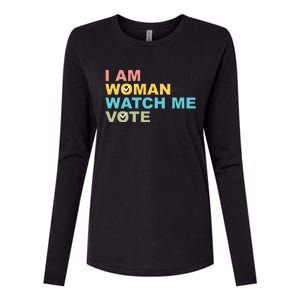 I Am Woman Watch Me Vote Womens Cotton Relaxed Long Sleeve T-Shirt