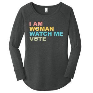 I Am Woman Watch Me Vote Women's Perfect Tri Tunic Long Sleeve Shirt