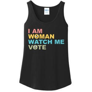 I Am Woman Watch Me Vote Ladies Essential Tank