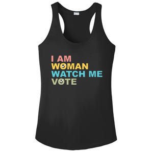 I Am Woman Watch Me Vote Ladies PosiCharge Competitor Racerback Tank