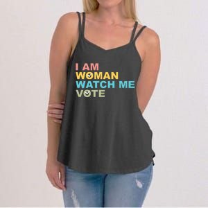 I Am Woman Watch Me Vote Women's Strappy Tank