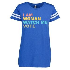 I Am Woman Watch Me Vote Enza Ladies Jersey Football T-Shirt