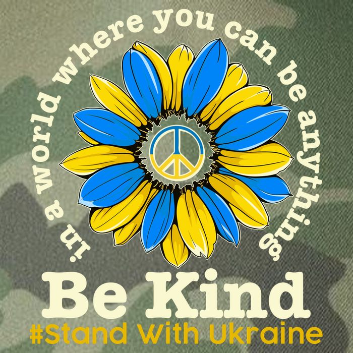 In A World Where You Can Be Anything Be Kind # Stand With Ukraine Legacy Tie Dye Trucker Hat